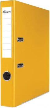 Segregator Ofix Economy, z zadrukiem wewnątrz, A4, szerokość grzbietu 50mm, do 350 kartek, żółty