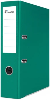 Segregator Ofix Economy,  z zadrukiem wewnątrz, A4, szerokość grzbietu 75mm, do 500 kartek, zielony