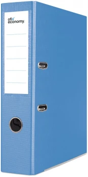 Segregator Ofix Economy, z zadrukiem wewnątrz, A4, szerokość grzbietu 75mm, do 500 kartek, jasnoniebieski