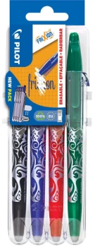 Pióro kulkowe wymazywalne Pilot Frixion Ball, 0.7mm, etui, 4 sztuki, mix kolorów