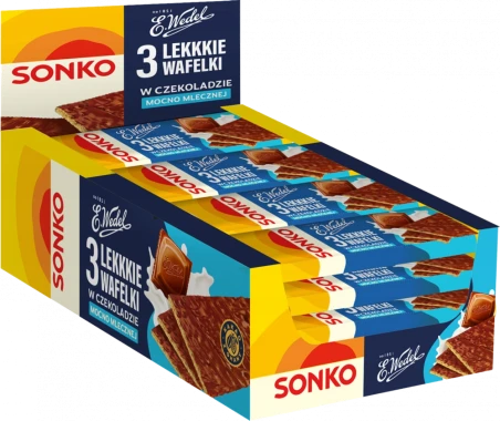 Lekkkie wafelki Sonko, w czekoladzie mocno mlecznej E.Wedel, 3 sztuki, 36g