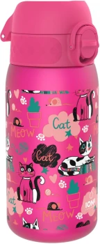 Butelka ION8 Cats, 350ml, różowy neonowy