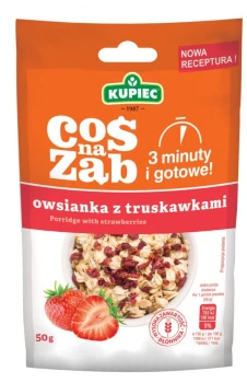 Outlet: Owsianka Kupiec Coś na ząb, z truskawkami, 50g