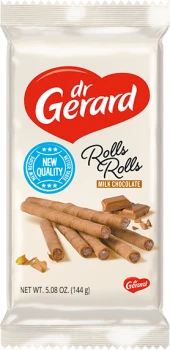 Rurki waflowe Dr Gerard Rolls Rolls Mleczna Czekolada, z kremem mleczna czekolada, 144g