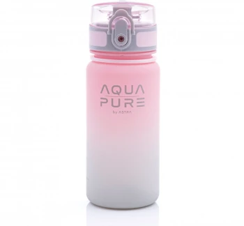 Bidon Astra Aqua Pure, tritan, 400ml, różowo-szary
