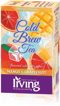 Herbata owocowo-ziołowa w kopertach Irving Cold Brew Tea, na zimno, mango i grejpfrut, 20 sztuk x  1.8g