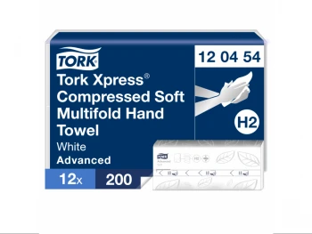 Ręcznik papierowy Tork Xpress Multifold 120454, dwuwarstwowy, w składce wielopanelowej, 12x200 składek, biały