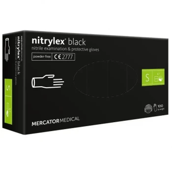 Rękawiczki nitrylowe Mercator Medical Nitrylex, rozmiar S, 100 sztuk, czarny