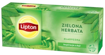 Herbata zielona w torebkach Lipton Green Tea Classic, 20 sztuk x 1.3g