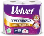 Ręcznik papierowy Velvet Ultra Strong, 3-warstwowy, w roli, 2 rolki, biały