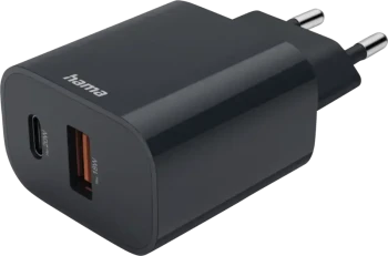 Ładowarka do telefonu Hama, Power Delivery, USB-C/USB-A, 20W, antracyt