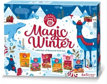 Outlet: Zestaw herbat owocowych w kopertach Teekanne Magic Winter Collection, 6 smaków, 30 sztuk (6x5 sztuk), 72.5g