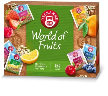 Outlet: Zestaw herbat owocowych w kopertach Teekanne, World of Fruits Tea Collection, 6 smaków, 30 sztuk x 2/2.25/2.5g