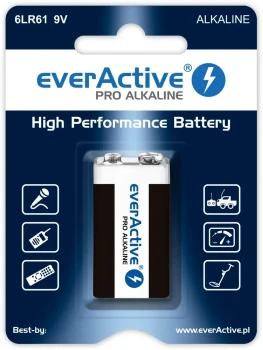 Bateria alkaliczna EverActive, 9V, 6LR61, 1 sztuka