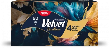 Chusteczki higieniczne Vevet Excellence, w kartoniku, 90 sztuk, mix wzorów