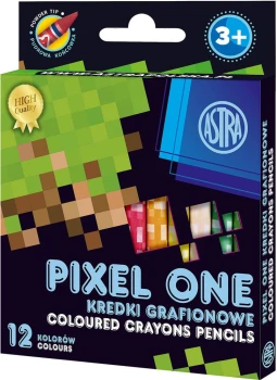 Kredki grafionowe okrągłe Astrakids Pixel One, 12 sztuk, mix kolorów