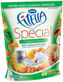 Outlet: Płatki śniadaniowe Fitella Special, owoce tropikalne, 225g