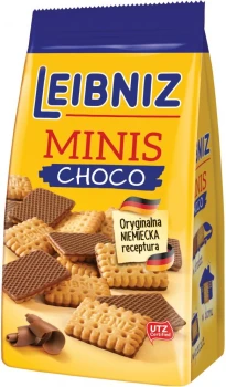 Outlet: Herbatniki Leibniz Minis Choco, maślany w mlecznej czekoladzie,  100g