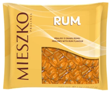 Outlet: Praliny Mieszko Klejnoty Rum, czekoladowy z nadzieniem o smaku rumu, 1kg