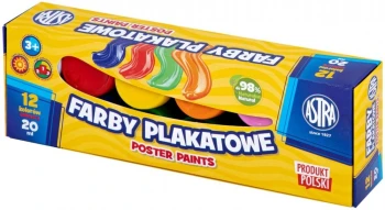 Outlet: Farby plakatowe Astra, 20ml, 12 sztuk, mix kolorów