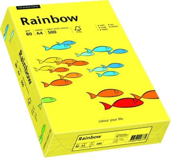 Outlet: Papier kolorowy Rainbow, A4, 80g/m2, 500 arkuszy, słoneczny żółty (R14)