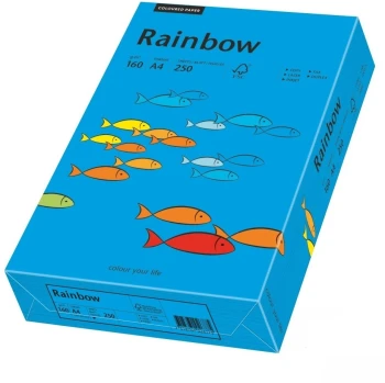 Papier kolorowy Rainbow, A4, 160g/m2, 250 arkuszy, niebieski ciemny (R88)