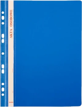 Skoroszyt plastikowy oczkowy Biurfol, do akt osobowych, A4, do 200 kartek, niebieski
