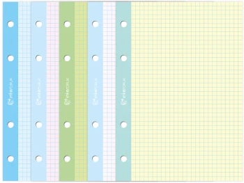 Wkład do segregatora w kratkę Interdruk, A4, 50 kartek, kolorowy margines