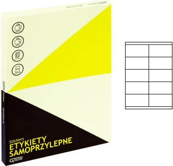 Etykiety uniwersalne Grand, 105x57mm, 100 arkuszy, biały