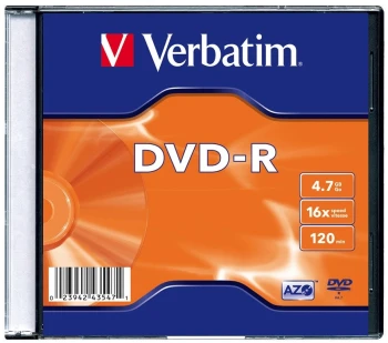 Płyta DVD-R Verbatim, do jednokrotnego zapisu, 4.7 GB, slim, 1 sztuka