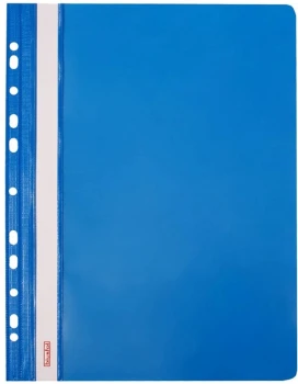 Skoroszyt plastikowy oczkowy Biurfol, twardy, A4, do 200 kartek, niebieski