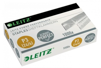 Zszywki wytrzymałe Leitz Power Performance, 24/6, 1000 sztuk, srebrny