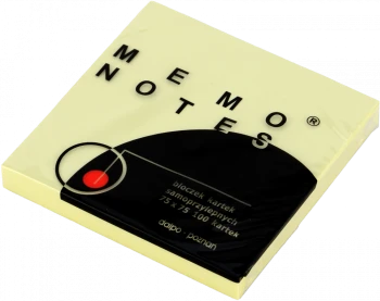 Karteczki samoprzylepne Dalpo Memo Notes, 75x75mm, 100 karteczek, żółty