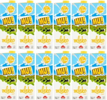 12x Mleko UHT Wart-Milk  MU!, 1.5%, 1l