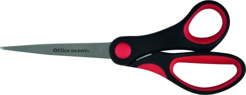 2x Nożyczki biurowe Office Depot, 21cm, czarno-czerwony