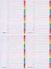 4x przekładki kartonowe numeryczne z kolorowymi indeksami Office Depot Mylar, A4, 1-12 stron, biały
