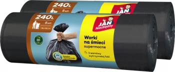 2x Worki na śmieci Jan Niezbędny, LD, 240l, 8 sztuk, czarny