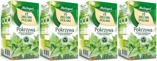 4x herbata ziołowa w torebkach Herbapol Zielnik Polski, pokrzywa, 20 sztuk x 1.5g