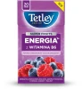 2x herbata funkcjonalna w torebkach Tetley Super Fruits Energia z wit.B6, Jagoda i Malina, 20 sztuk