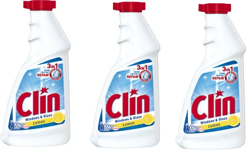 3x płyn do mycia szyb Clin, zapas, Citrus, 500ml