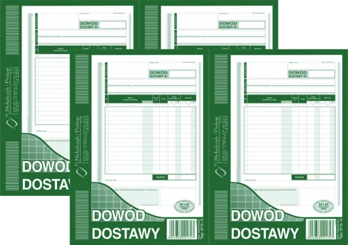 4x Druk akcydensowy Dowód dostawy MiP 315-3, A5, wielokopia, 80k