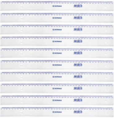 10x Linijka plastikowa Donau, 40cm, transparentny