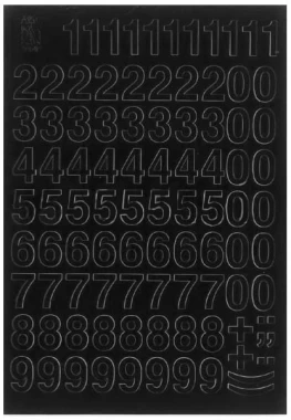 10x Cyfry samoprzylepne, 1.5 cm, czarny