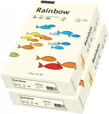2x Papier ksero ekologiczny Rainbow, A4, 80g/m2, 500 arkuszy,  kremowy (R03)
