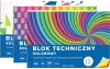 3x Blok techniczny Interdruk, A4, 10 kartek, kolorowy, barwiony w masie, mix wzorów