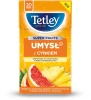 10x Herbata funkcjonalna w torebkach Tetley Super Fruits Umysł z cynkiem, grejpfrut i ananas, 20 sztuk x 2g