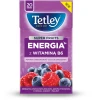 10x Herbata funkcjonalna w torebkach Tetley Super Fruits Energia z wit.B6, Jagoda i Malina, 20 sztuk