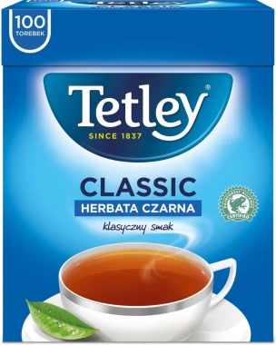 5x Herbata czarna w torebkach Tetley Classic, 100 sztuk x 1.5g