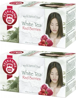 2x Herbata biała smakowa w kopertach Teekanne White Tea Red Berries, żurawina & malina, 20 sztuk x 1.25g