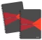 2x Kołonotatnik Leitz Office Card A5, w kratkę, 90 kartek, szaro-czerwony
